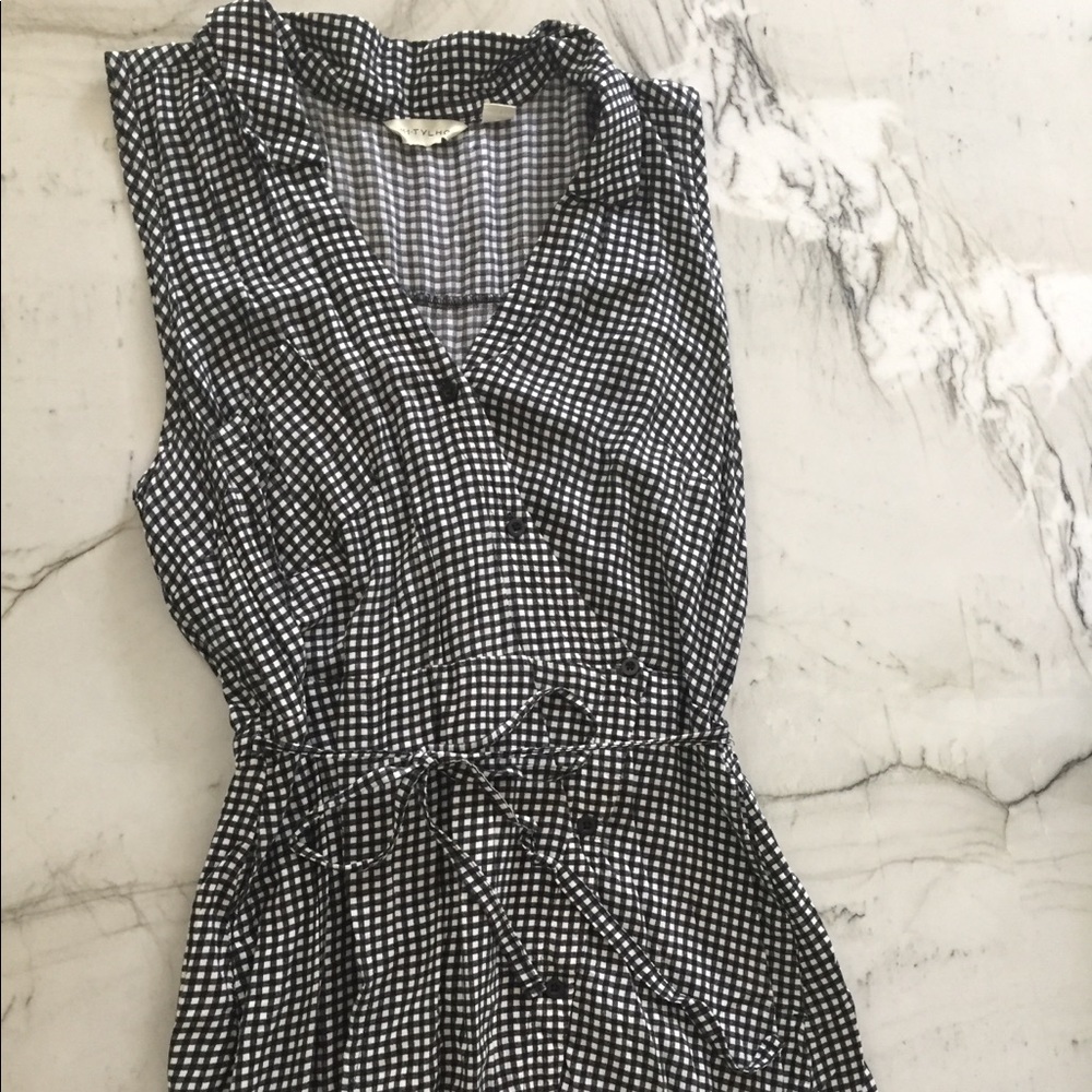Checkered Wrap Dress